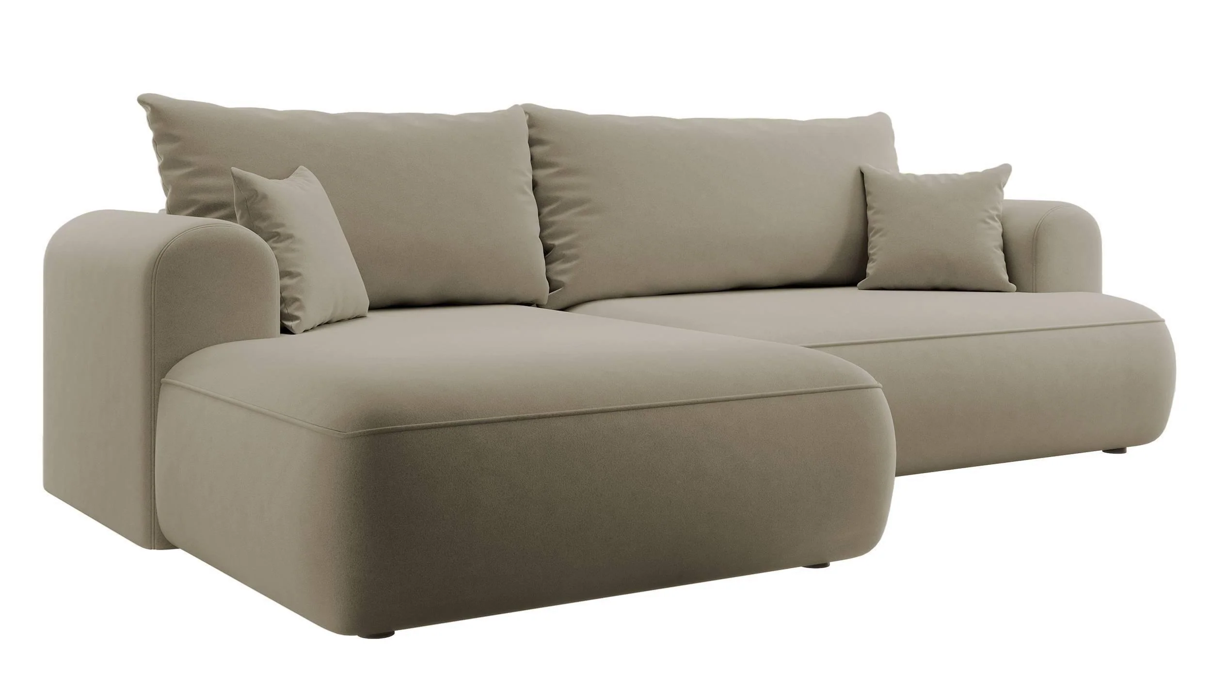 Hoekbank Philipa links velvet met slaapfunctie