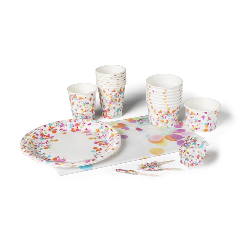 Cocktail parapluutjes confetti - set van 16