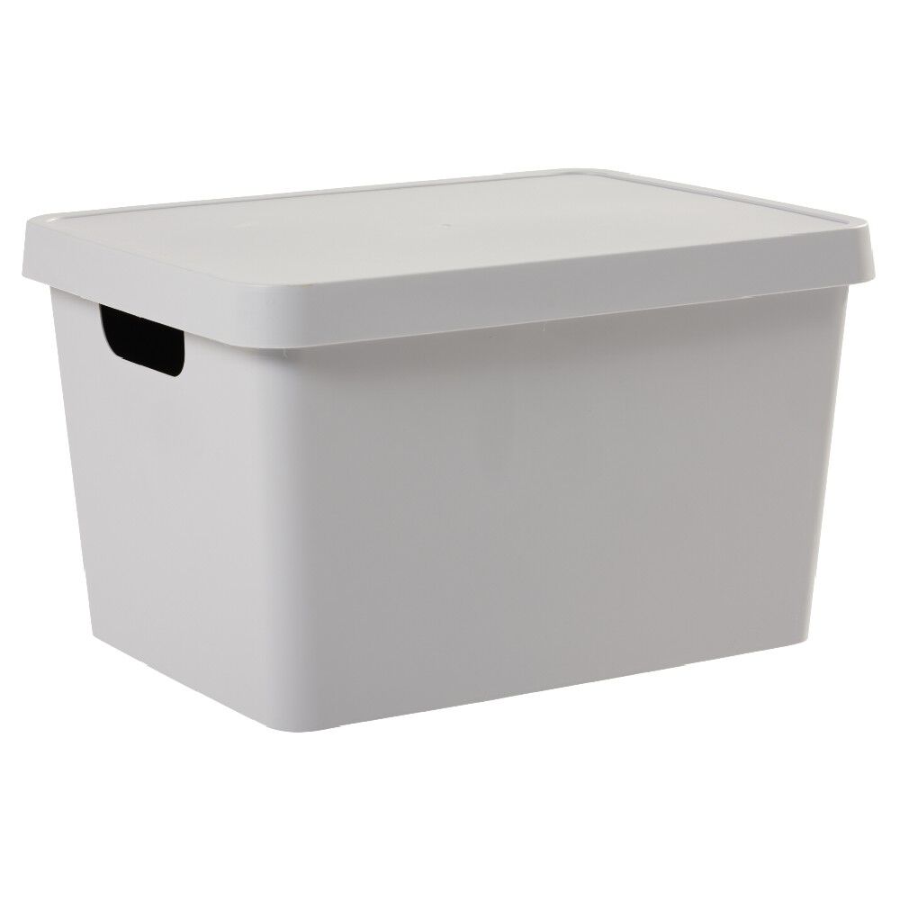 BoÎte de rangement avec couvercle grise 17 L