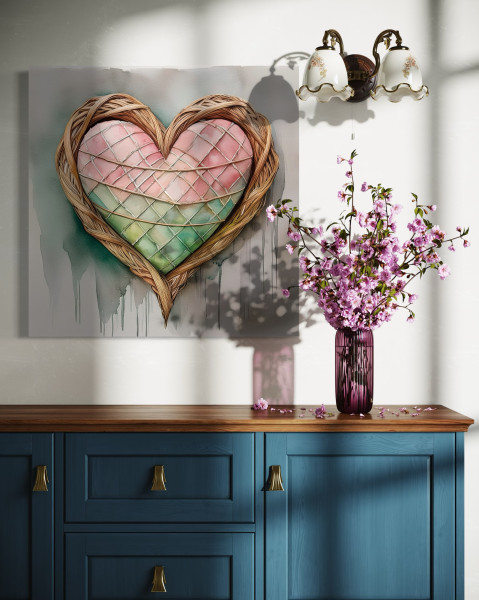 Feeby Obraz na płótnie, Serce Miłość Shabby Chic 30x30