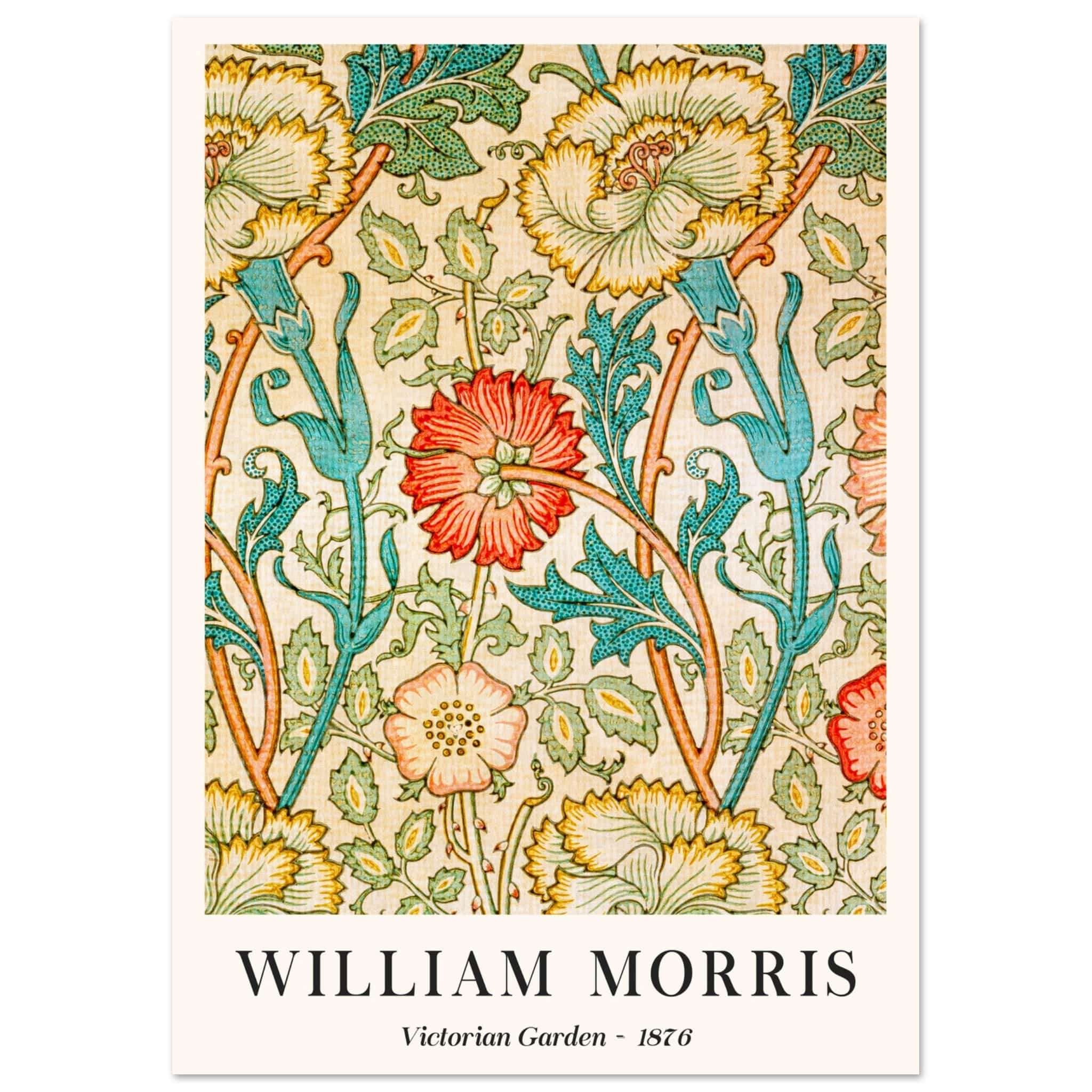 Artfulprints Poster William Morris - Victorian garden 1876  - A4 21x29.7 cm - Groen