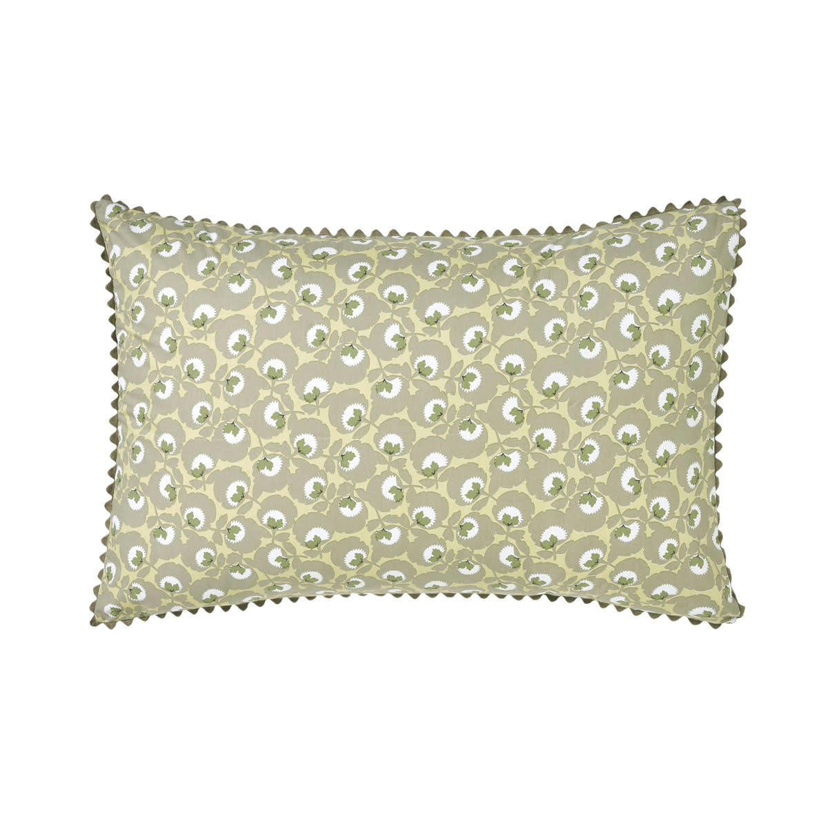 TRESOR - Taie d'oreiller imprimée en percale de coton vert 50x75