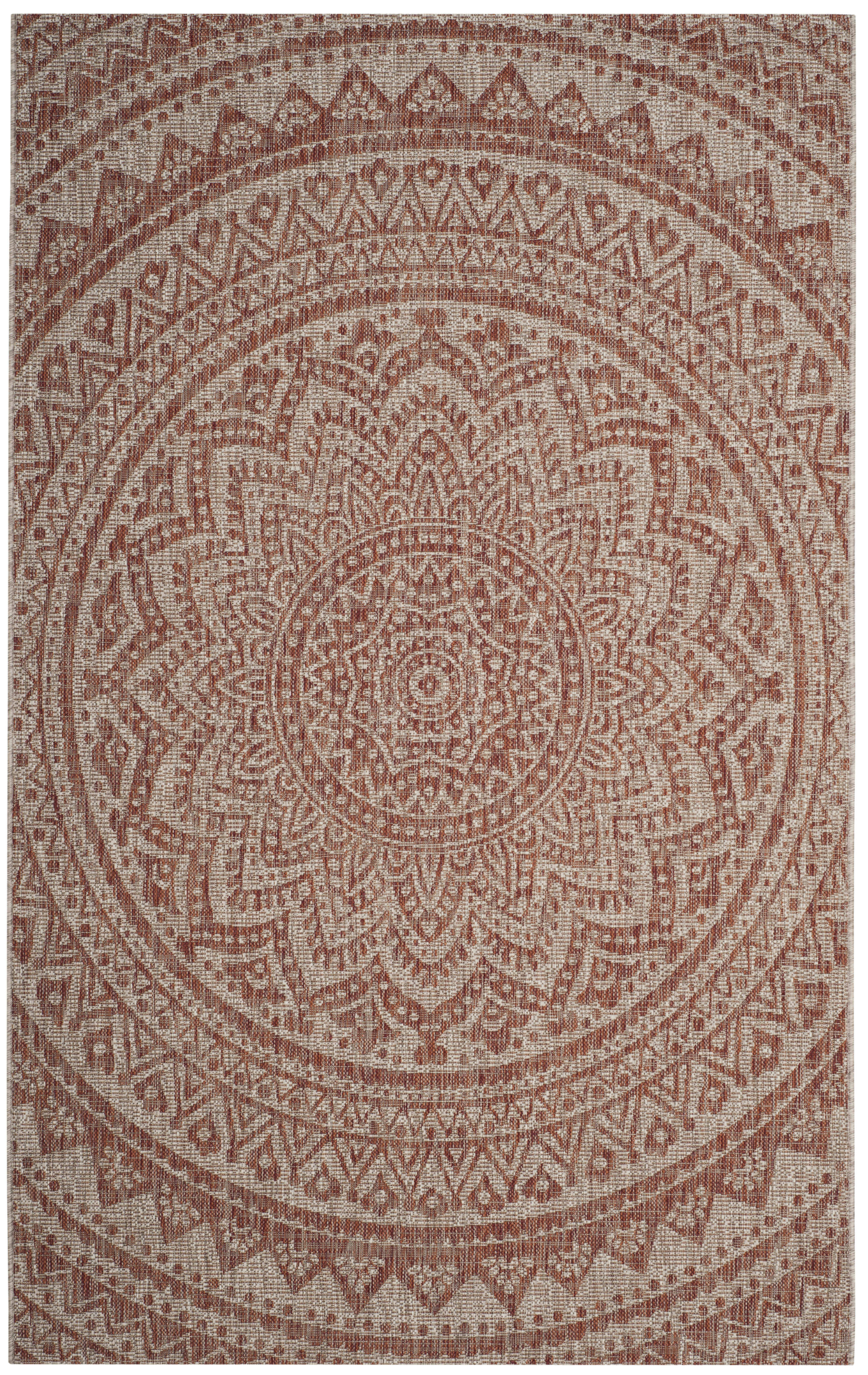 COURTYARD - Tapis interieur & exterieur en beige clair & terracotta, 122 x 170 cm