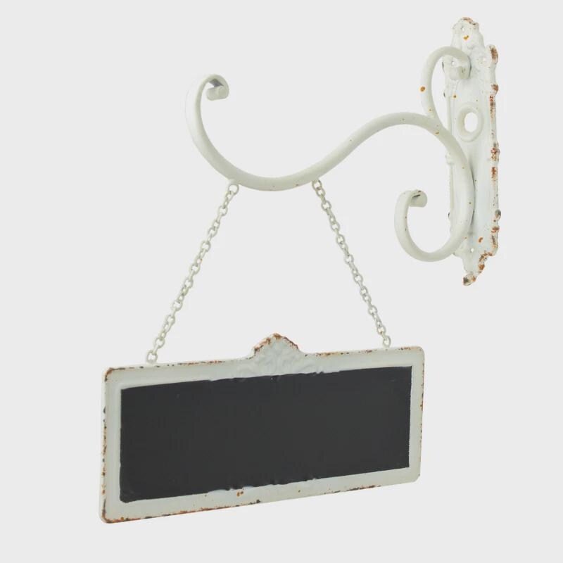 Cast Iron Double Sided Chalkboard Sign, Rustic Farmhouse Scroll Bracket Wall Decor