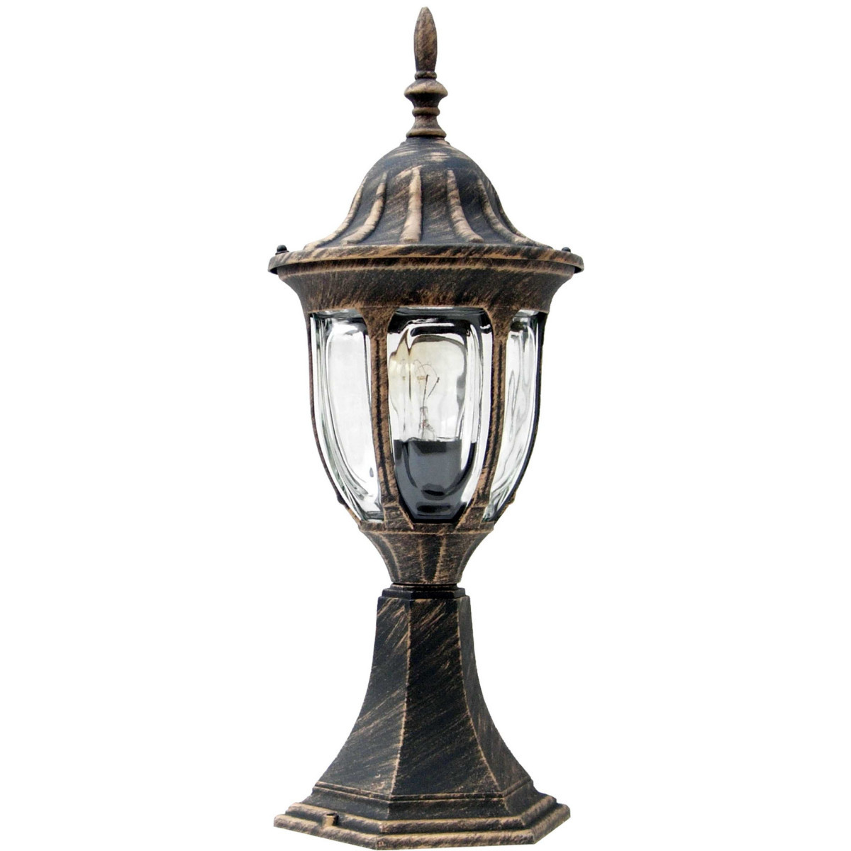 Lampa ogrodowa stojąca złota FLORENCJA wys:37,5 cm 1xE27x20W IP43 Polux