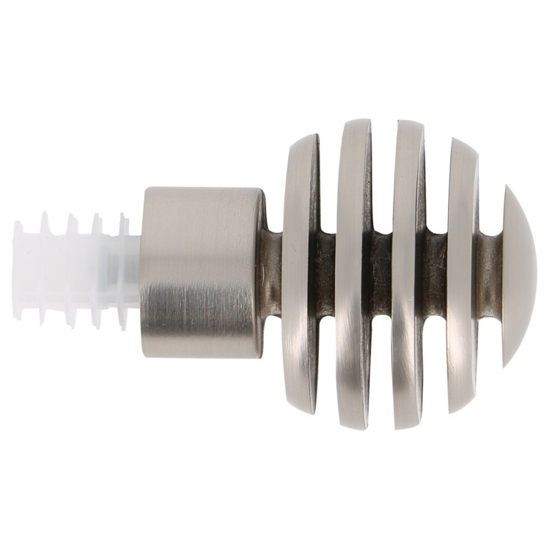 Embout de fermeture pour tringle en métal Easy Fix Boule Slice chrome mat Ø 20 mm 2 pièces MOBOIS