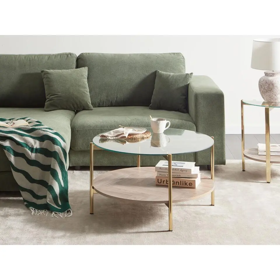 LOVELL - Salontafel - Lichtbruin/Goud - Hout