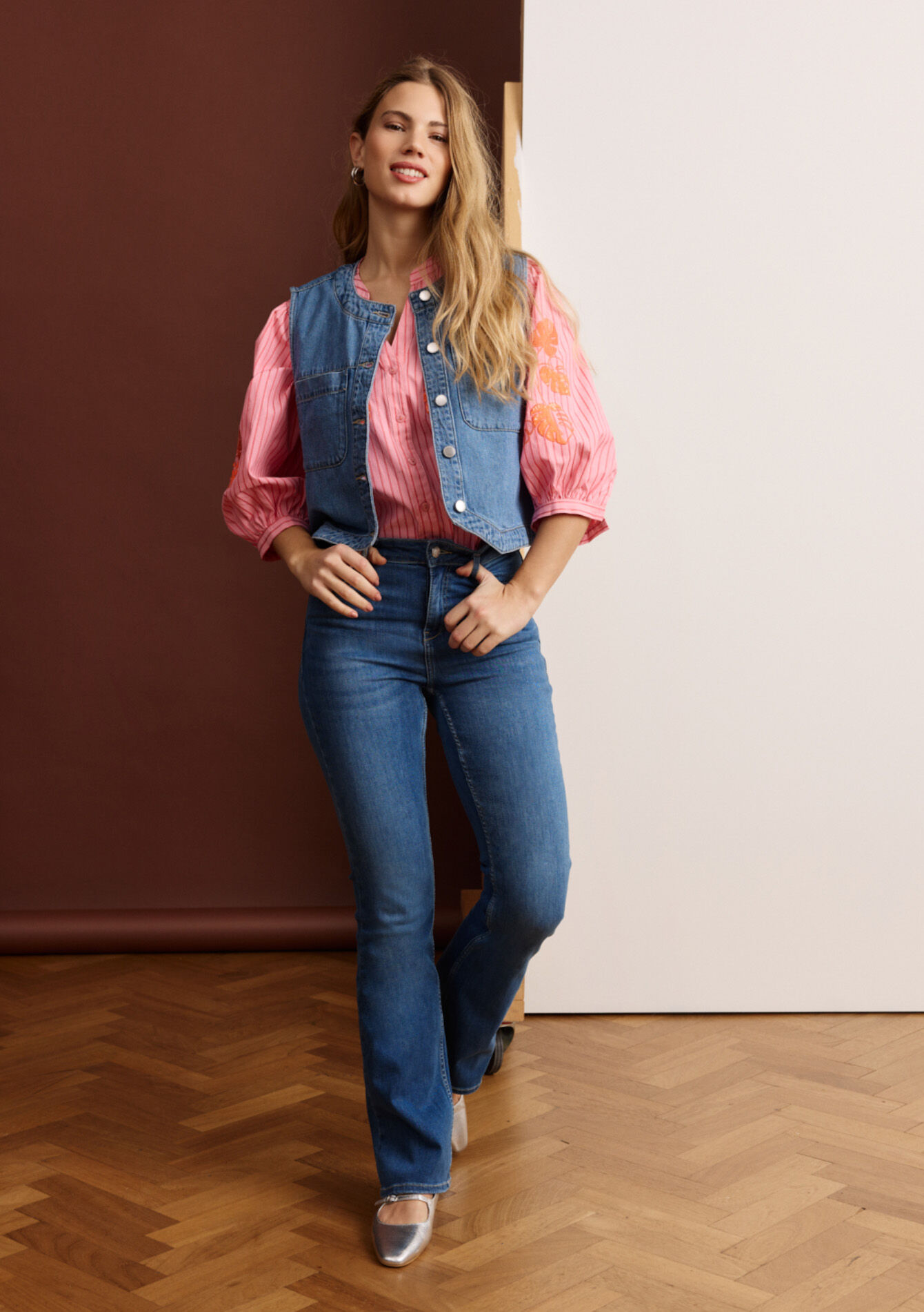 Bootcut jeans met hoge taille