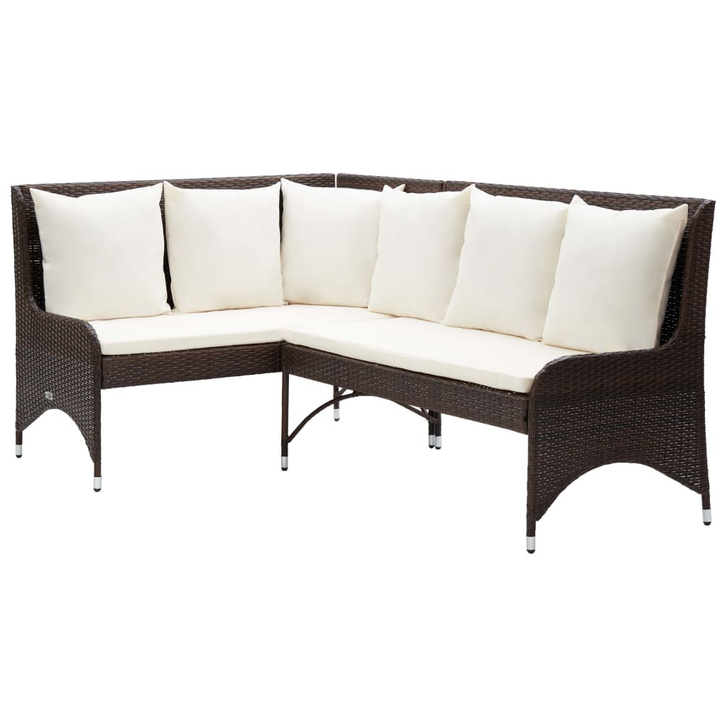 Sofa ogrodowa Brąz Technorattan vidaXL