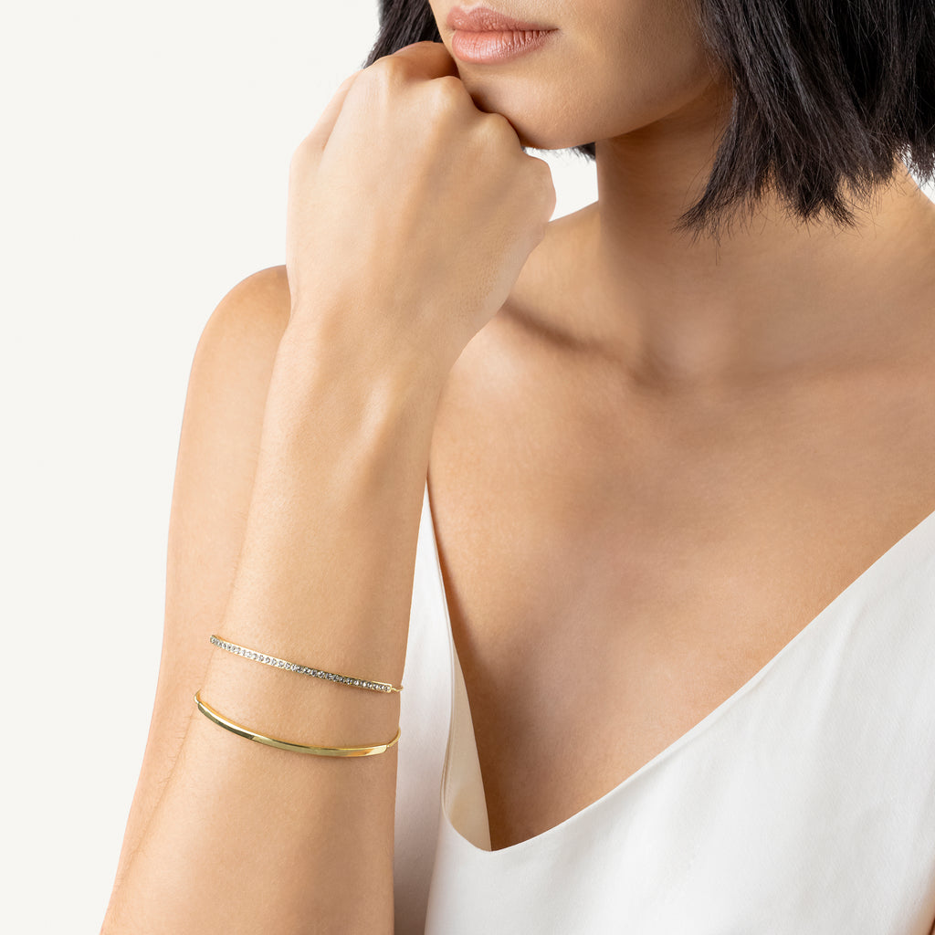 Alba Place - Stone Set And Smooth Friendship Bracelet Twinpack