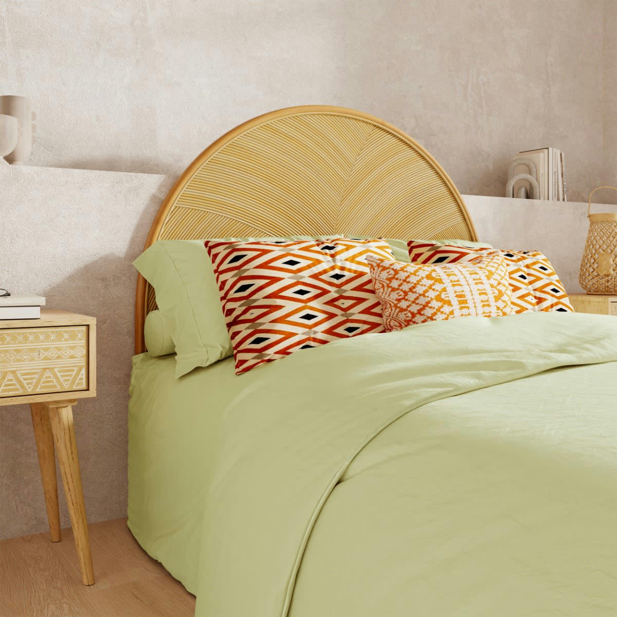 BEIGIA - Tête de lit en rotin naturel 140 cm