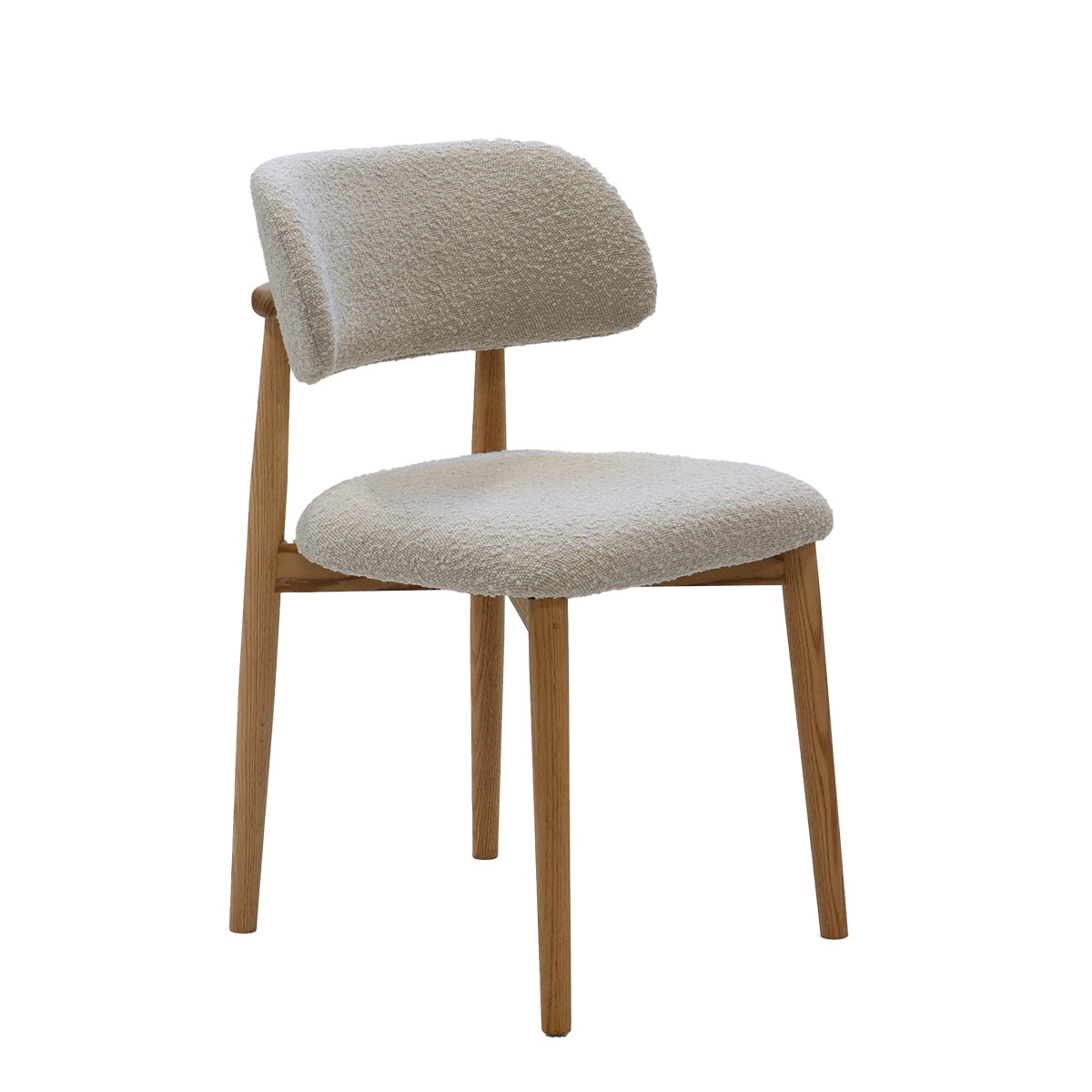 Giga Meubel Eetkamerstoel Lexi - Eikenhout/Polyester - Taupe - Set van 2