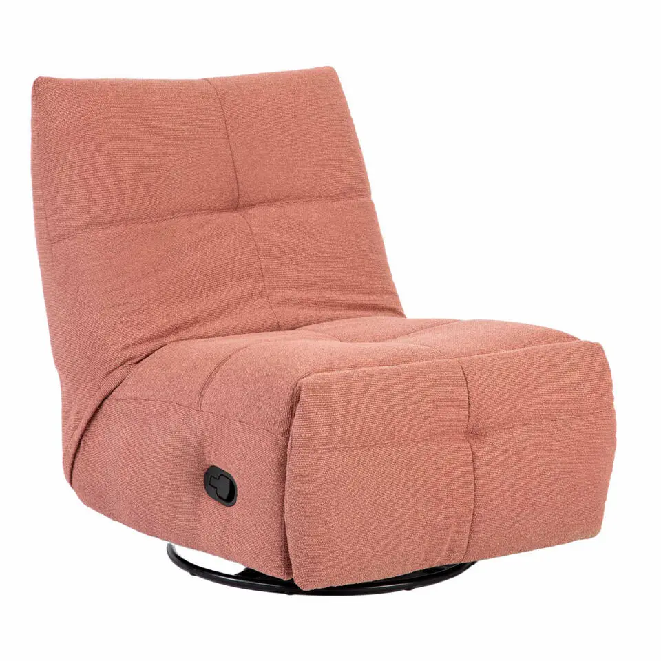 Fauteuil Roze Stof - Draaibaar & Relaxfunctie - Lazy