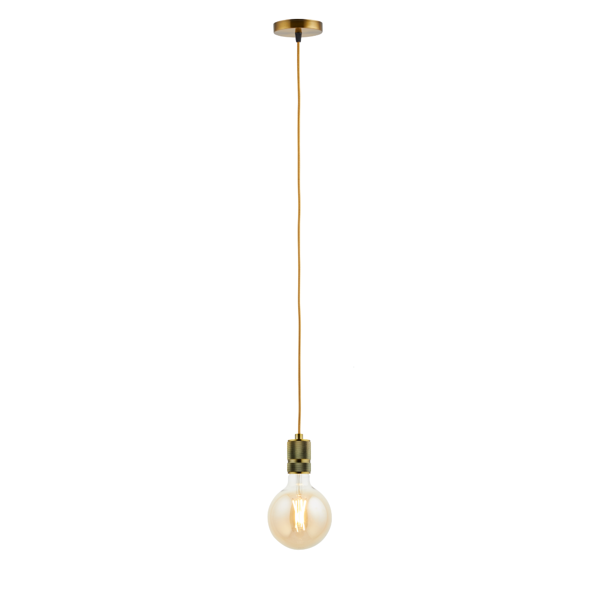 Lighto | Pendel Champagne Goud | Inclusief Lichtbron Goud | Classic | 1.5m Snoer | Met Plafondkap