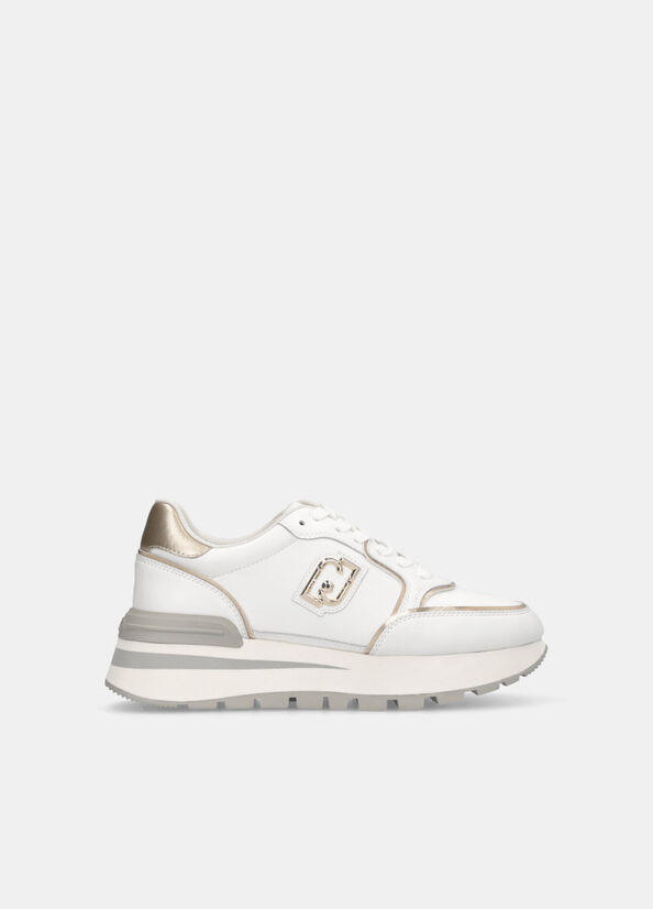Sneakers platform in pelle