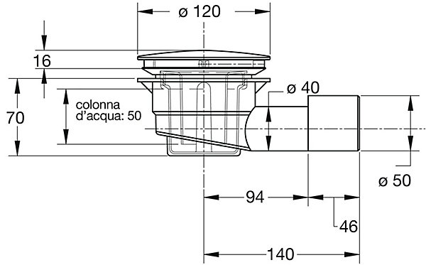 Bonde De Vidange Pour Receveurs De Douche Minces 90Mm