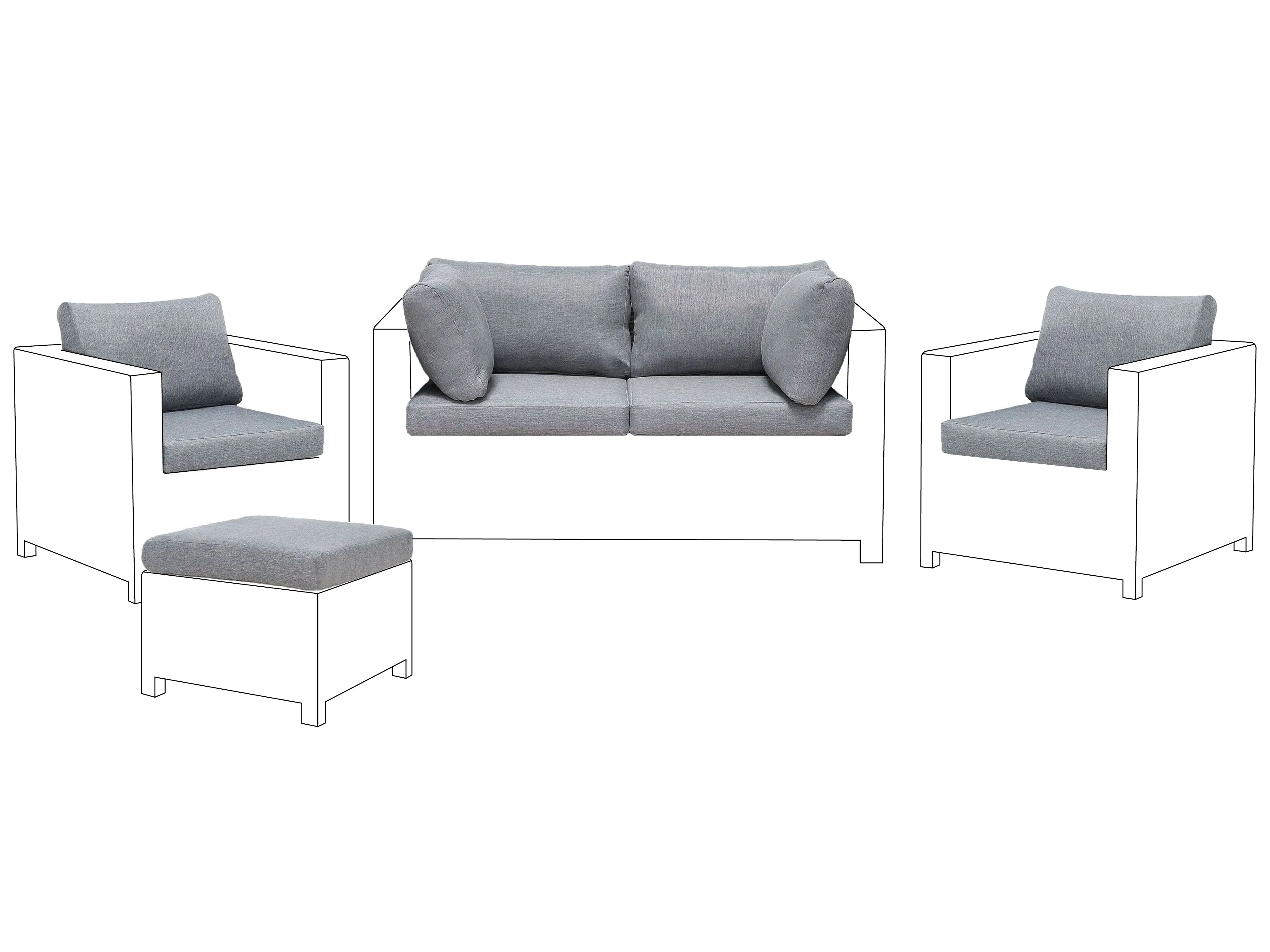 Outdoor Cushion Cover Set MILANO Grey