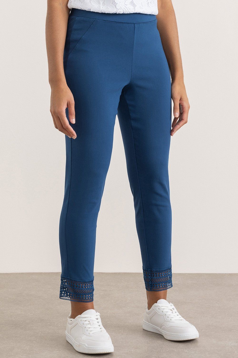 Klass. Crochet Hem Ankle Grazer Trousers