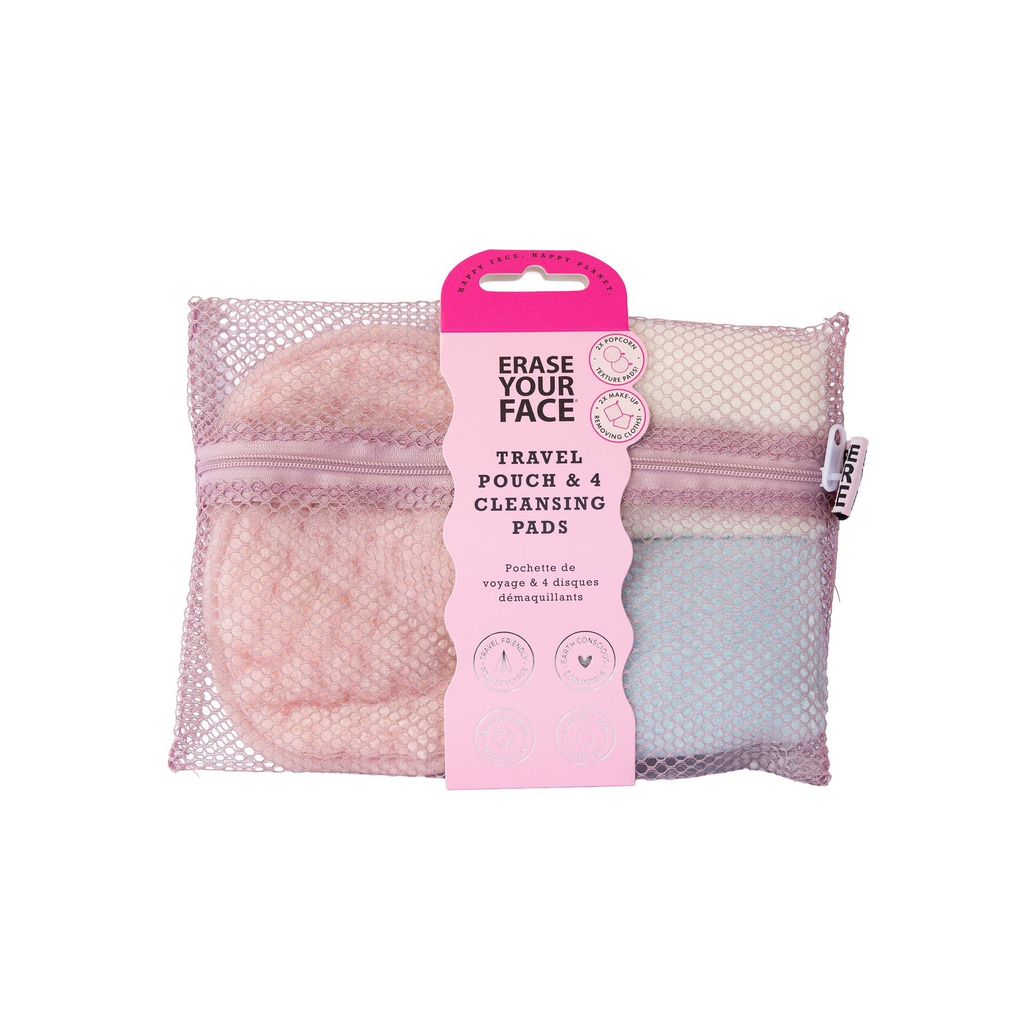 Erase Your Face Travel Pouch & 4 Face Cleansing Pads