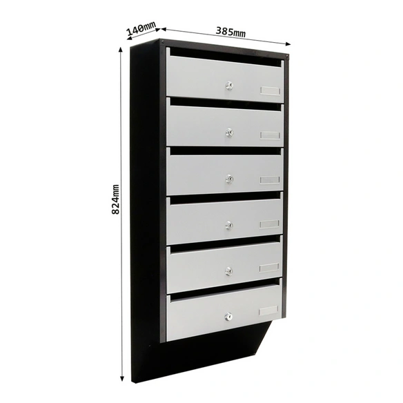 Briefkasten »Harrow«, mehrfarbig, Stahl, (B x H:) 38,5 x 82,4 cm