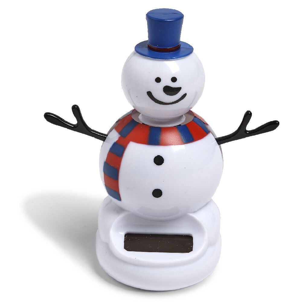 Figurine solaire No&euml;l bonhomme de neige