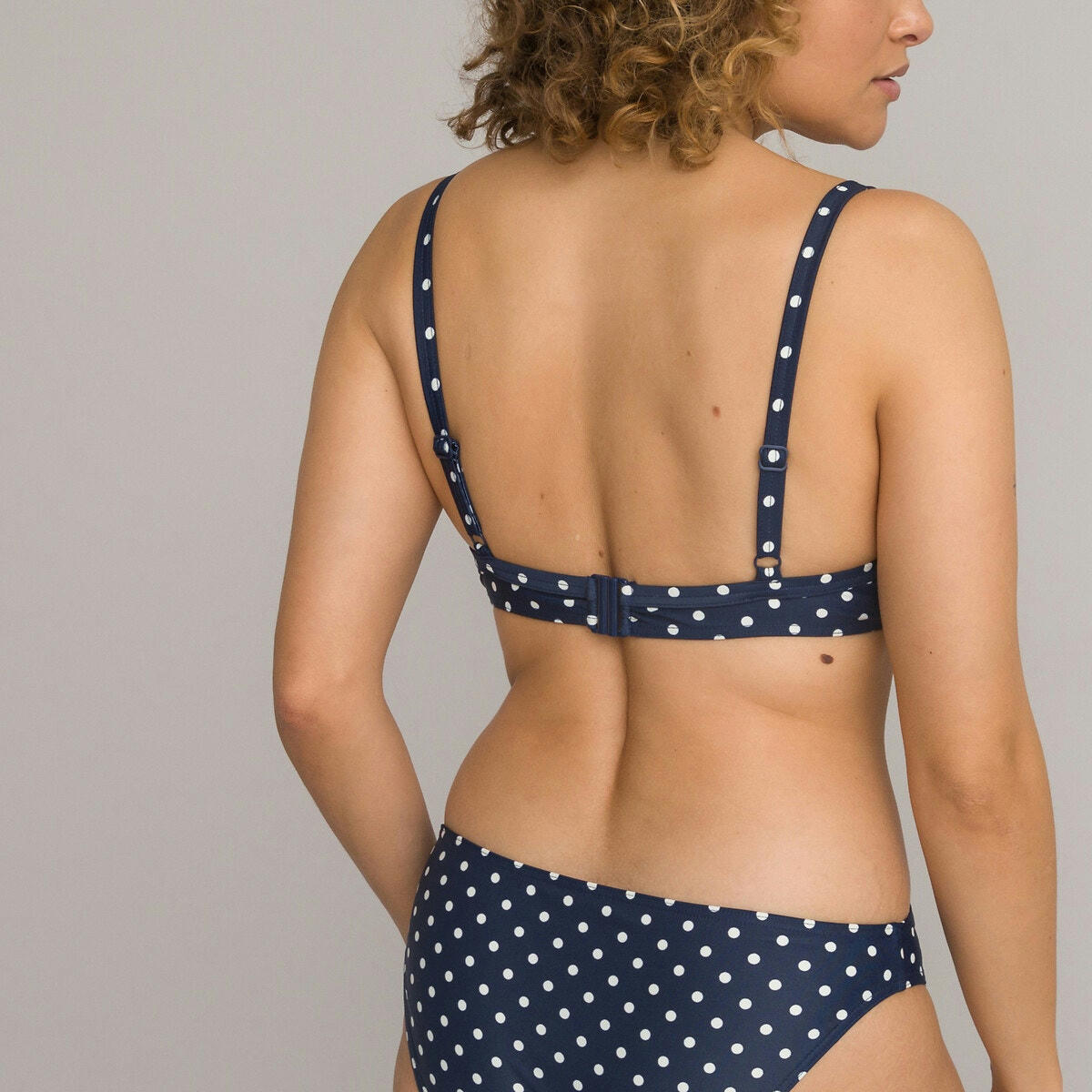 Haut de maillot de bain triangle, motif pois