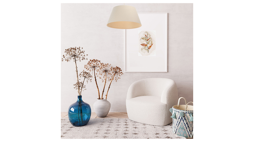 Lampa wisząca Boho 50 cm tkaninowa beżowa
