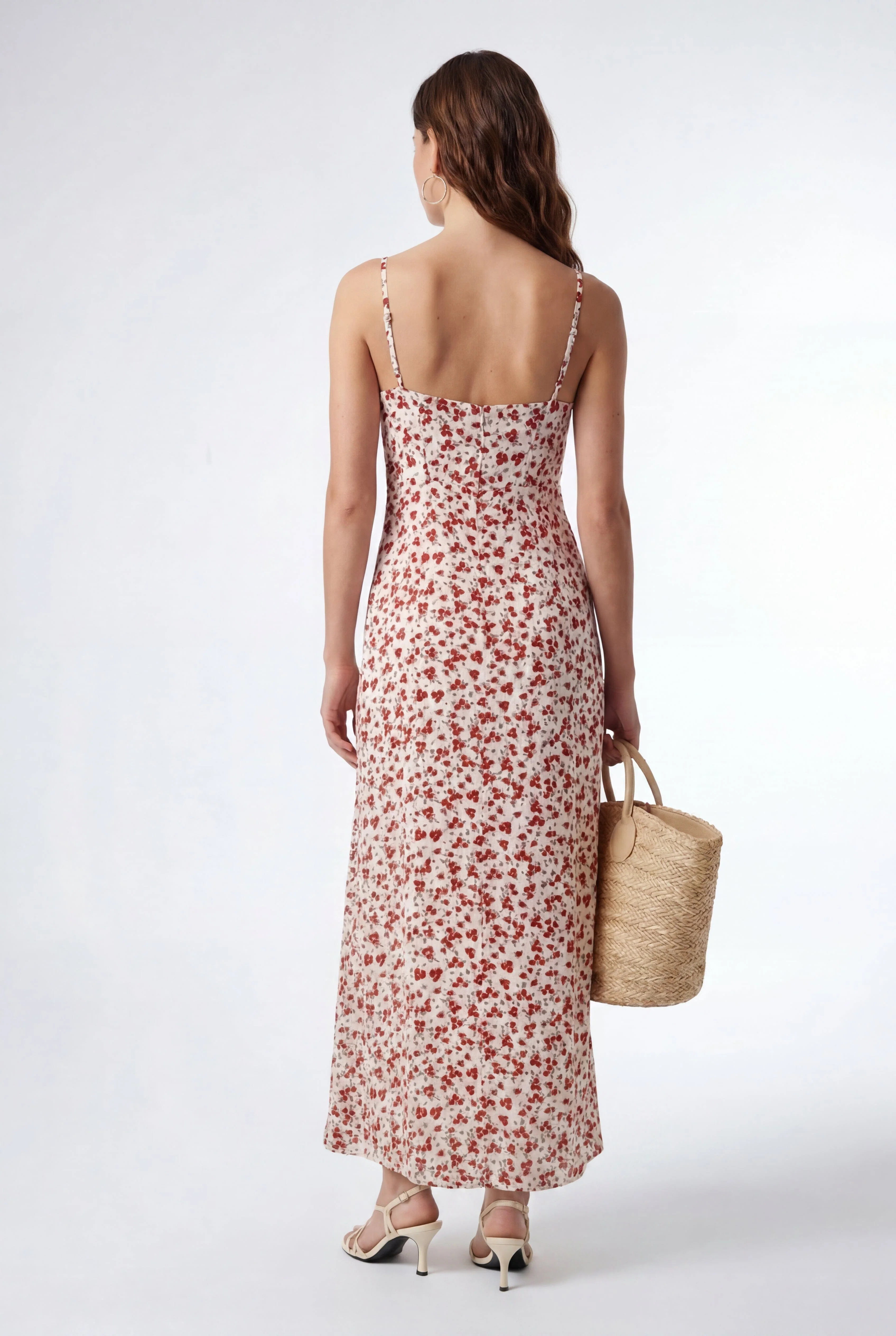 ROBE MIDI - CERISE - ROUGE