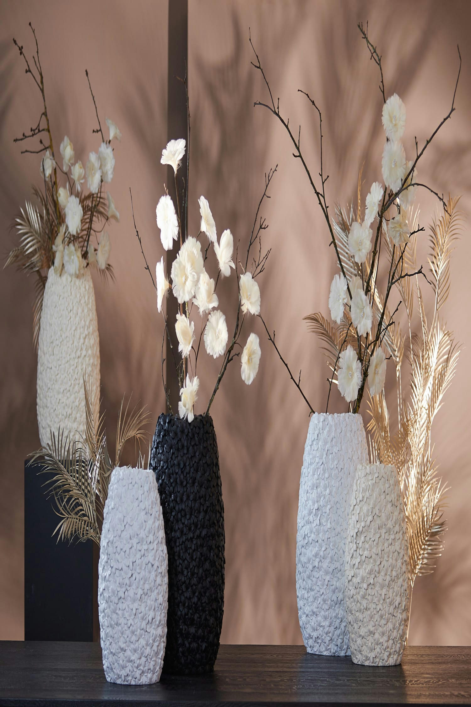 ALOHA - Vase noir plastique 38x23x50cm