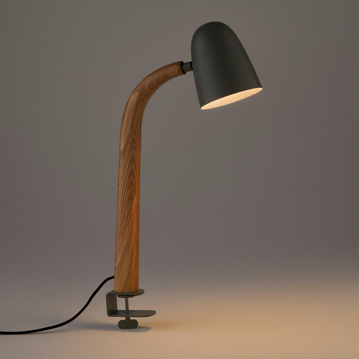 Lampe à pince métal acier et chêne, Léona