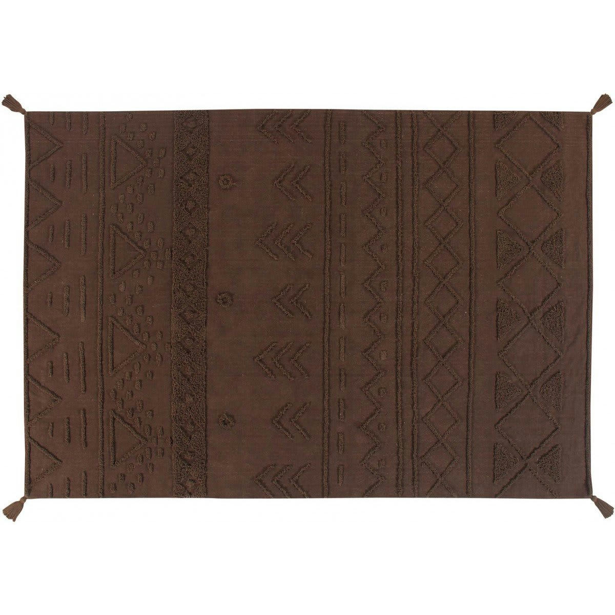 RE EDITION - Tapis ethnique berbère en coton marron 200x300