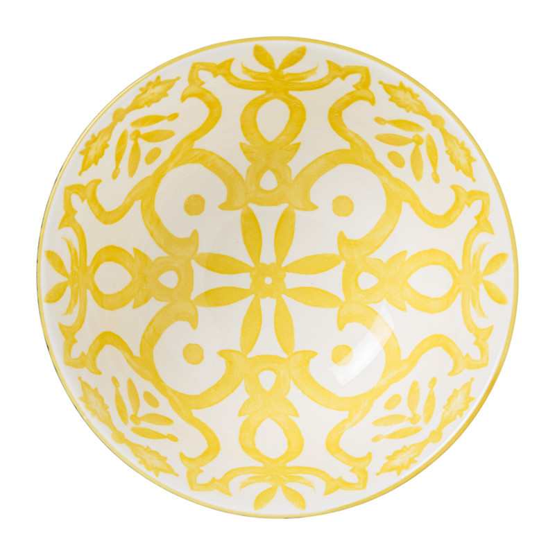 Schaaltje Nour - blauw/geel - &Oslash;15.8x7.3 cm