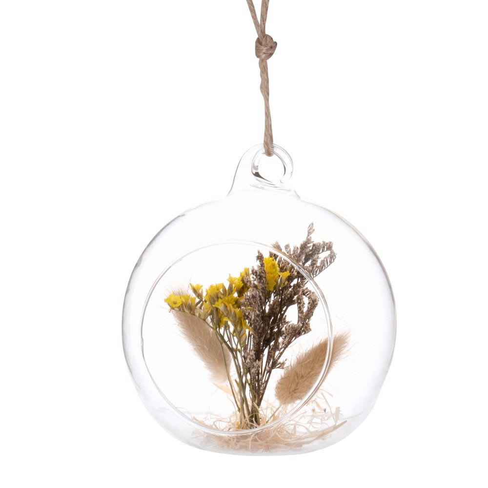 MAHLA - Boule à suspendre en verre et fleurs séchées