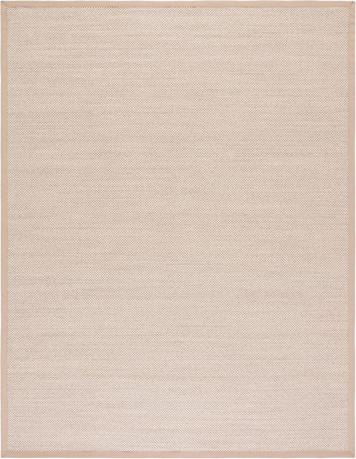 SAFAVIEH Area Rug 9x12 - Natural Fiber Collection - Large - Marble & Linen Color, Sisal, Woven Design with Border (NF143B)