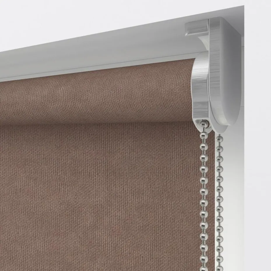 Kwantum Rolgordijnen | Fenstr Rolgordijn Gus Velours  Deels Verduisterend Taupe