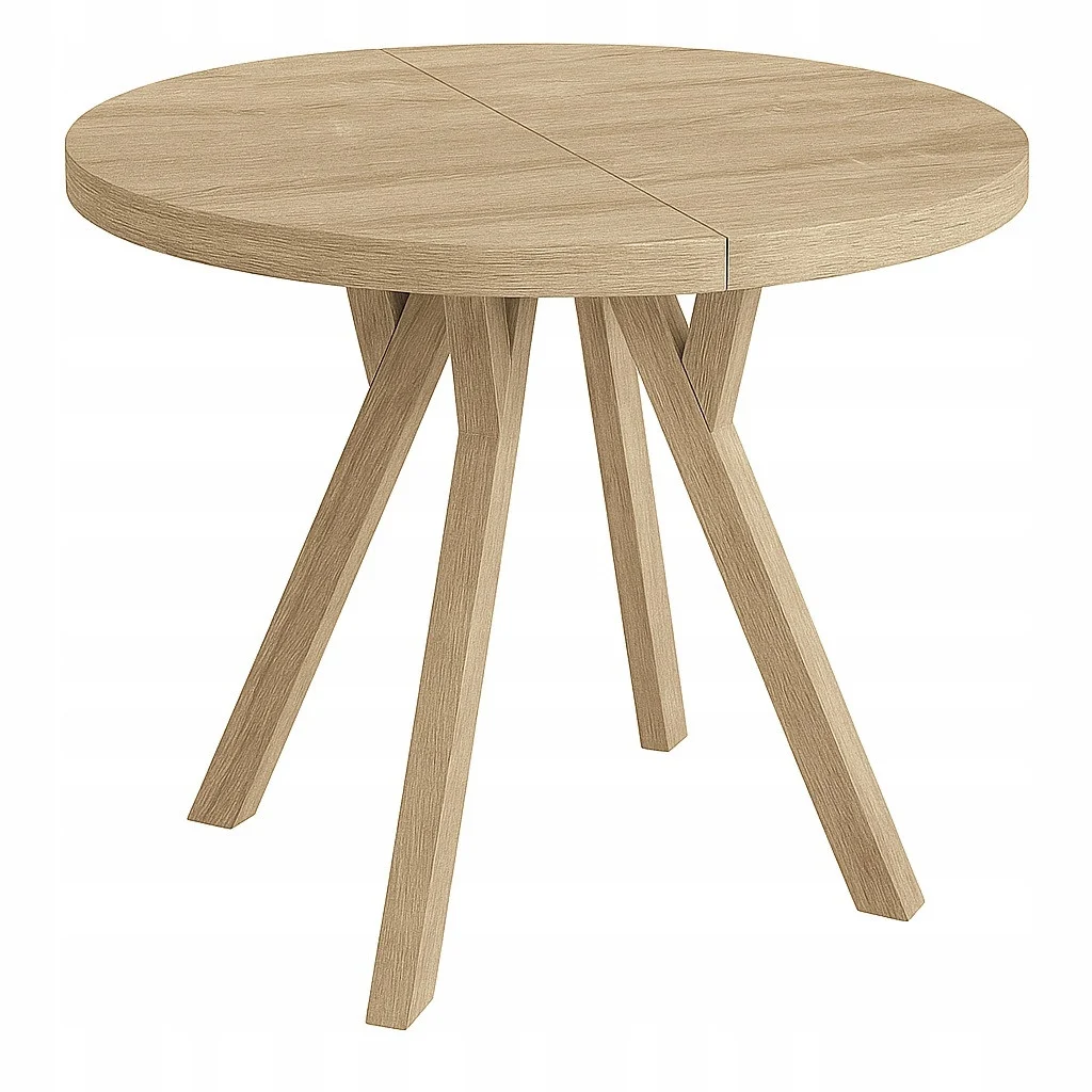 Stół rozsuwany okrągły 100/150cm blat 3,6cm nogi Drewno