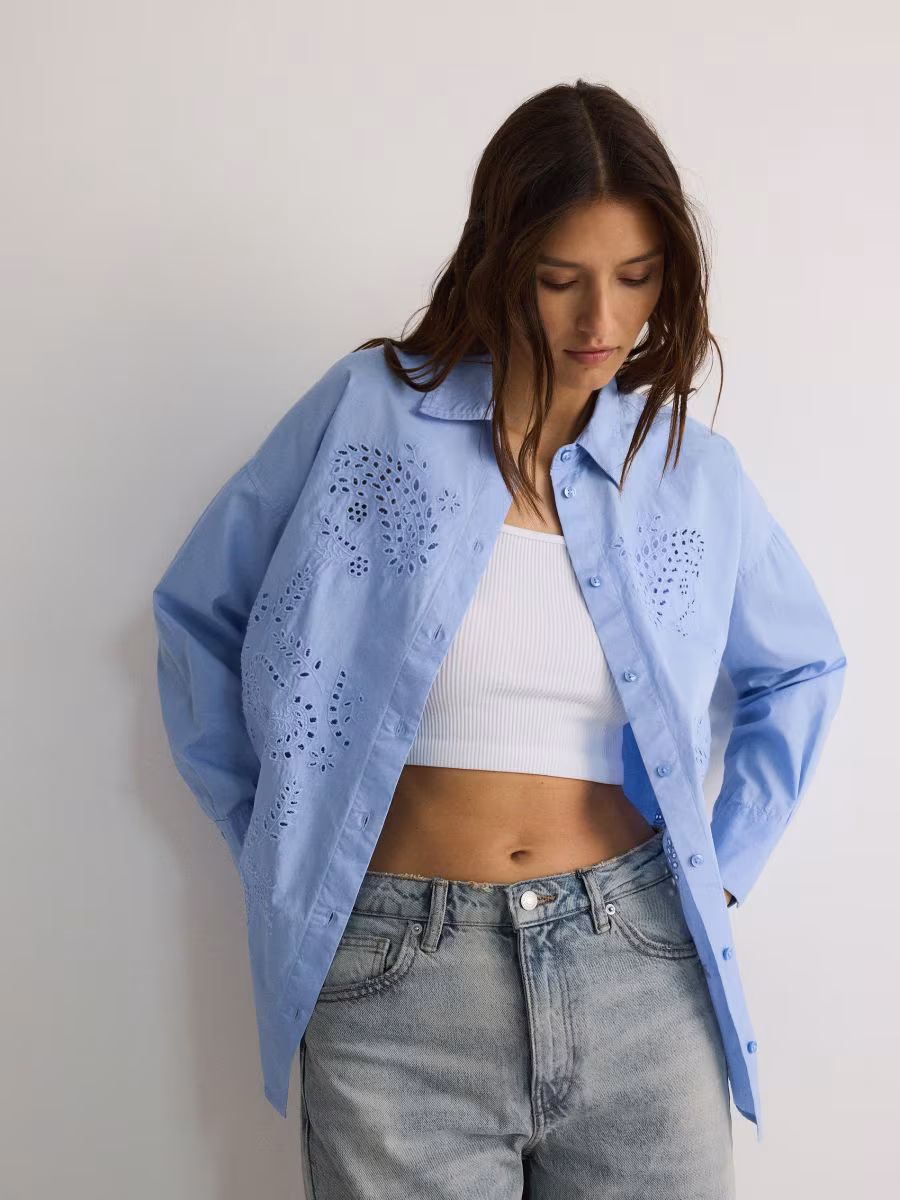 Shirt With Openwork Inserts
