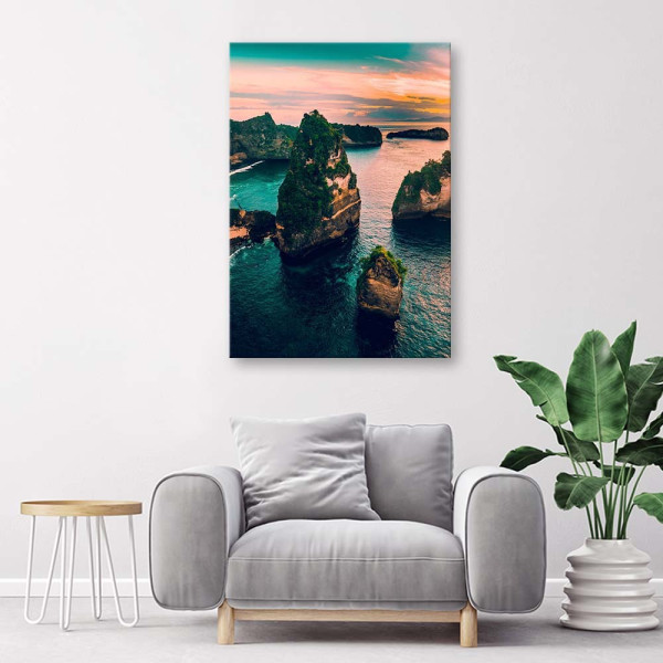 Feeby Obraz na płótnie, Skały Morze Turkusowy 40x60
