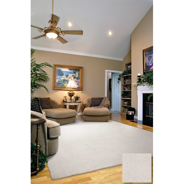 2' x 4' Polyester Ivory Area Rug - 2' x 3' Oval