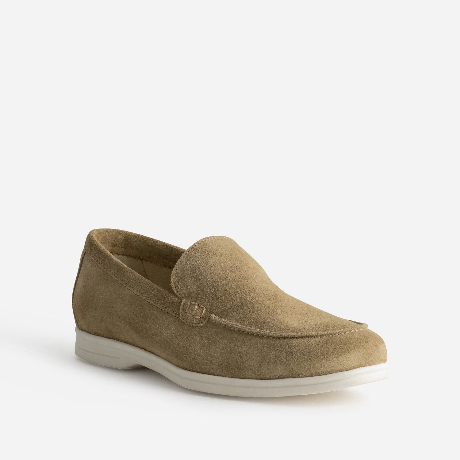 Mocassin beige cuir velours