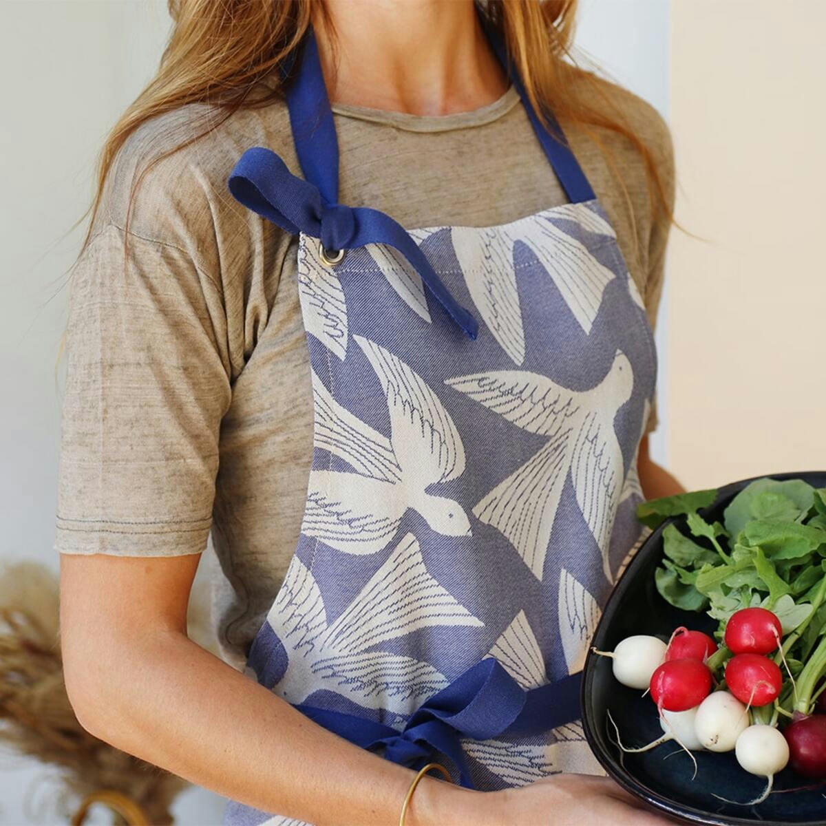 BAKEA - Tablier coton Bleu 70x90 cm