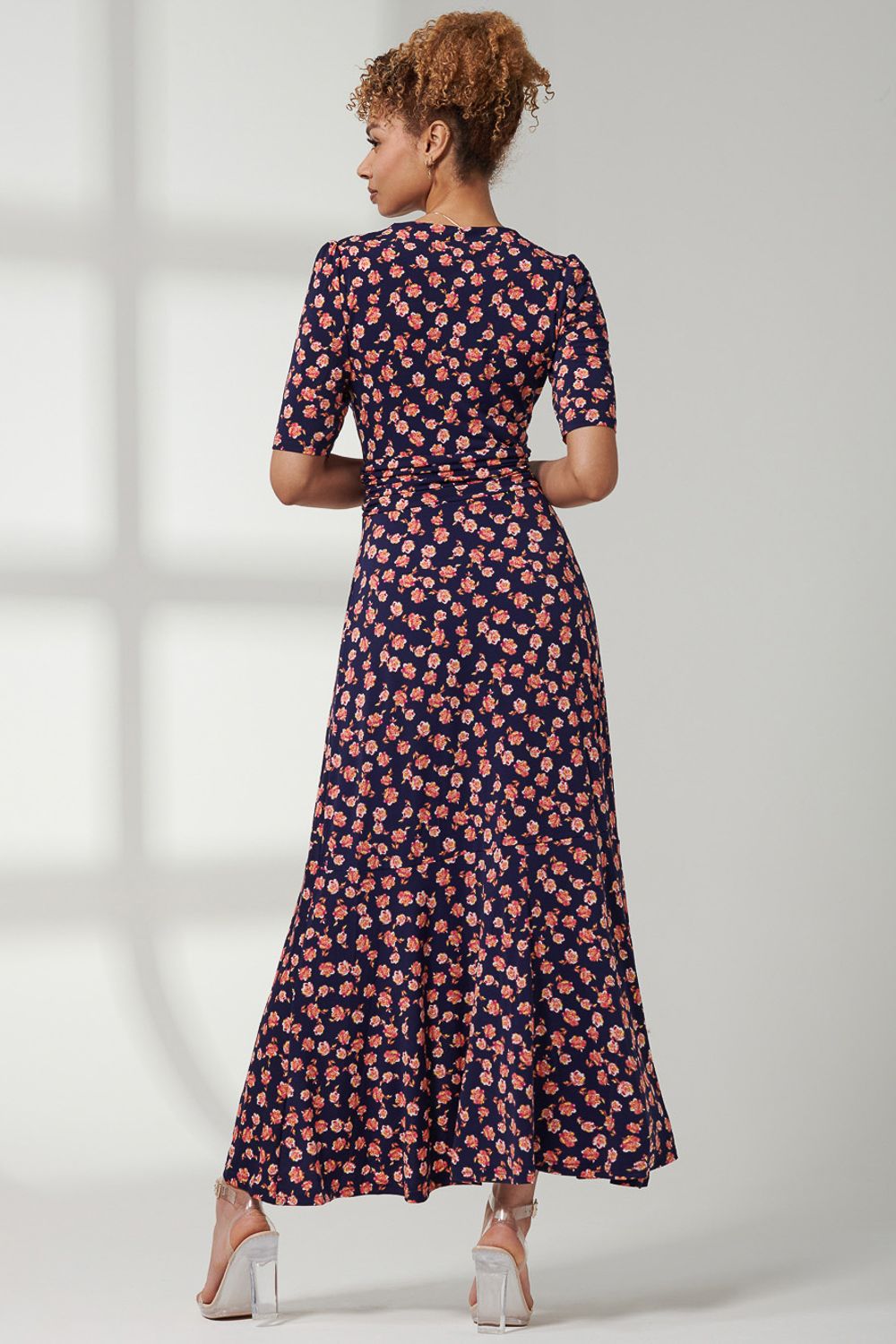 Jolie Moi Print Viscose Frill Hem Maxi Dress