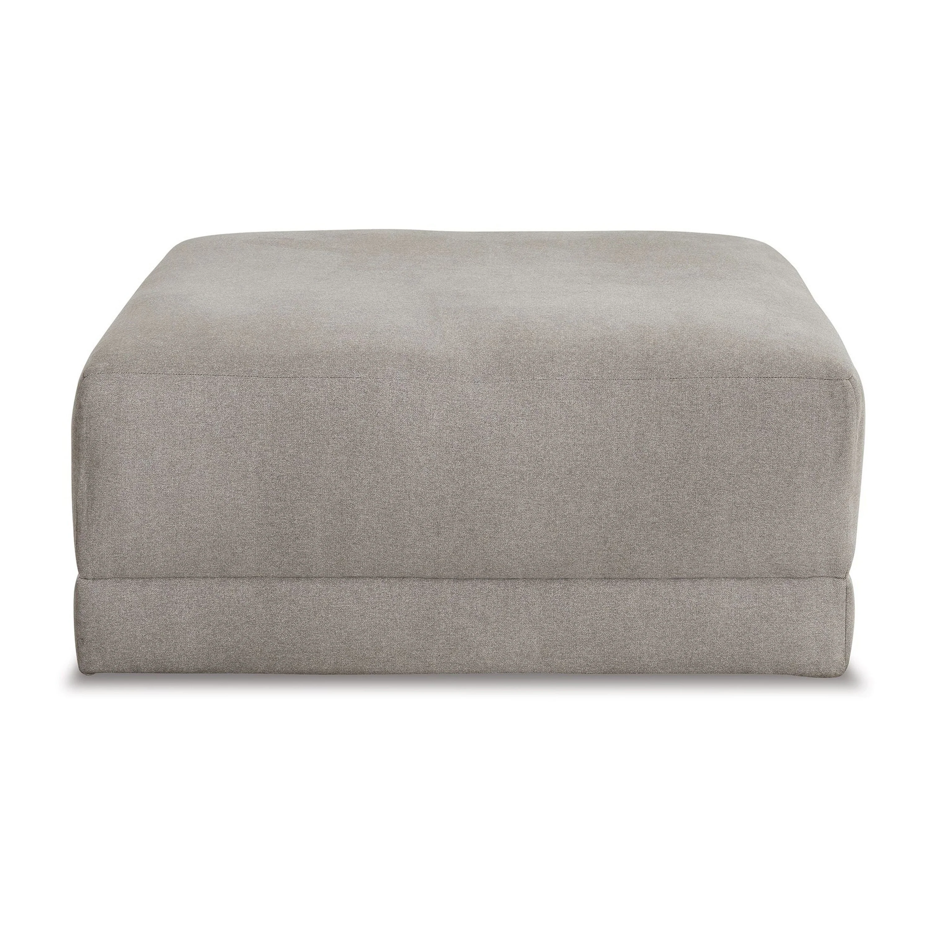Accent Ottoman, 40 Inch Modern Square Cushion, Shadow Gray Fabric
