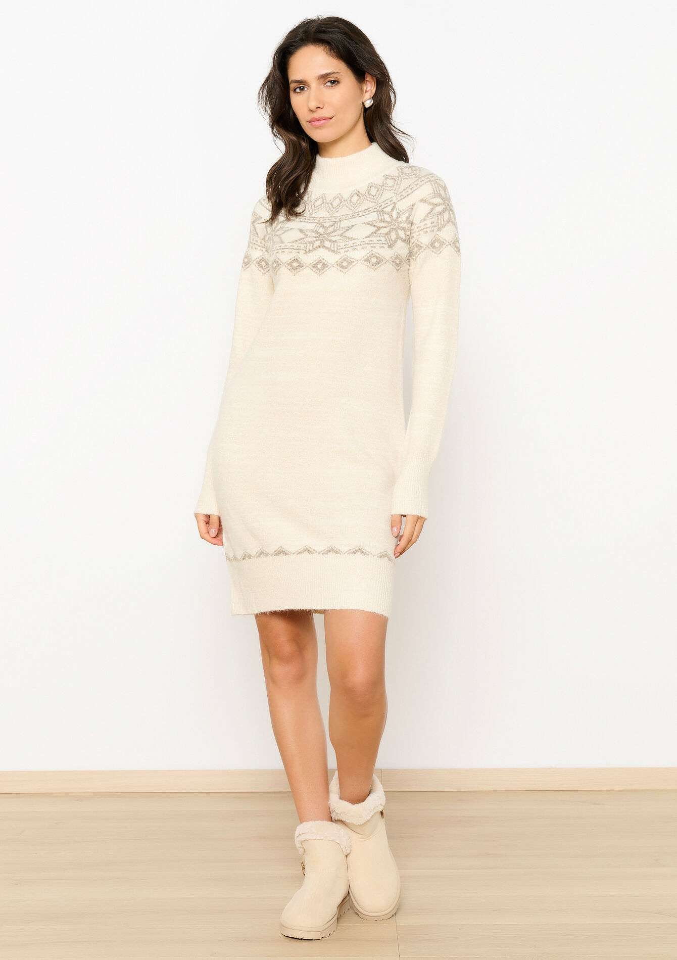 Jacquard gebreide jurk