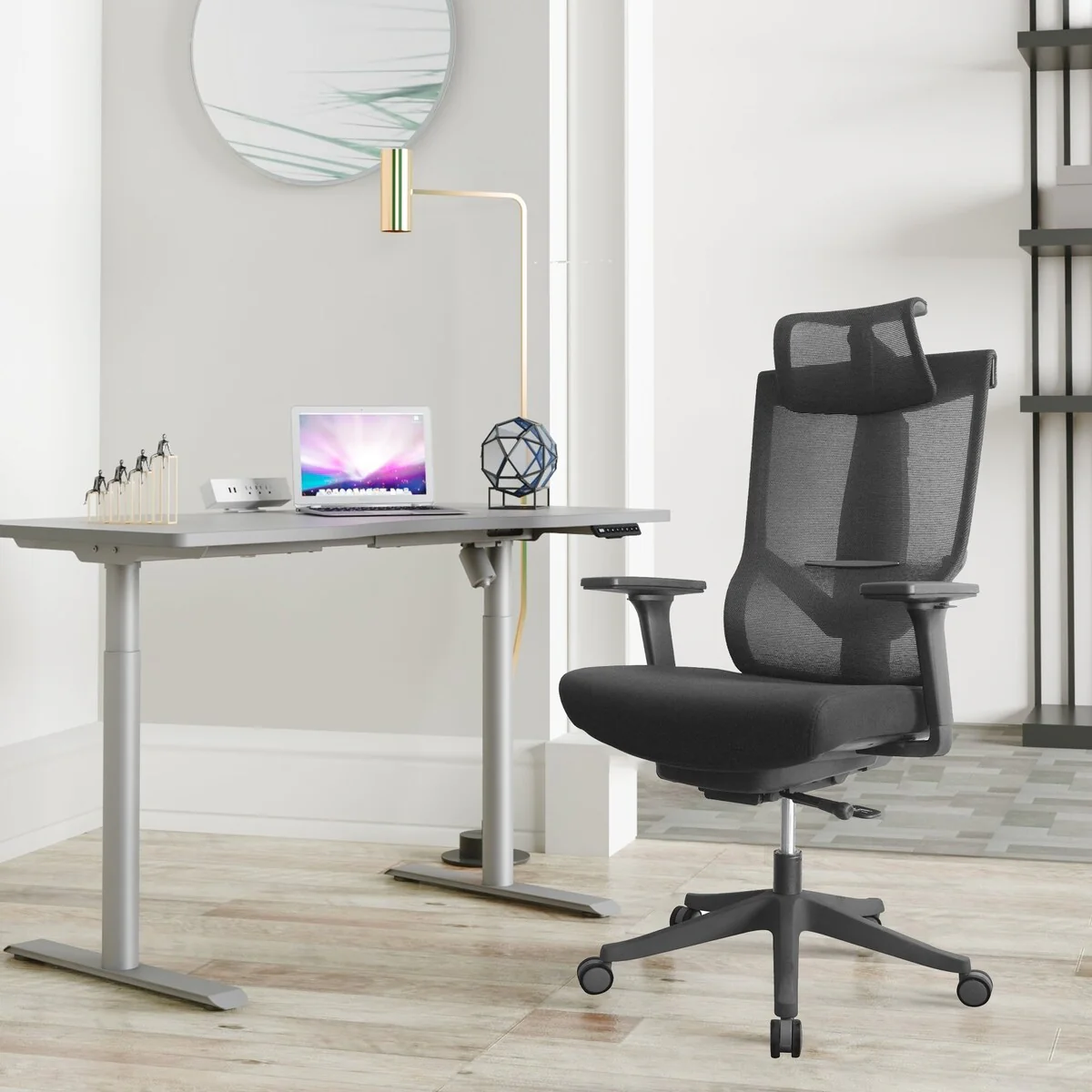 Excustive Office Chair with Headrest 2D Armrest and 7 Gears Adjustment