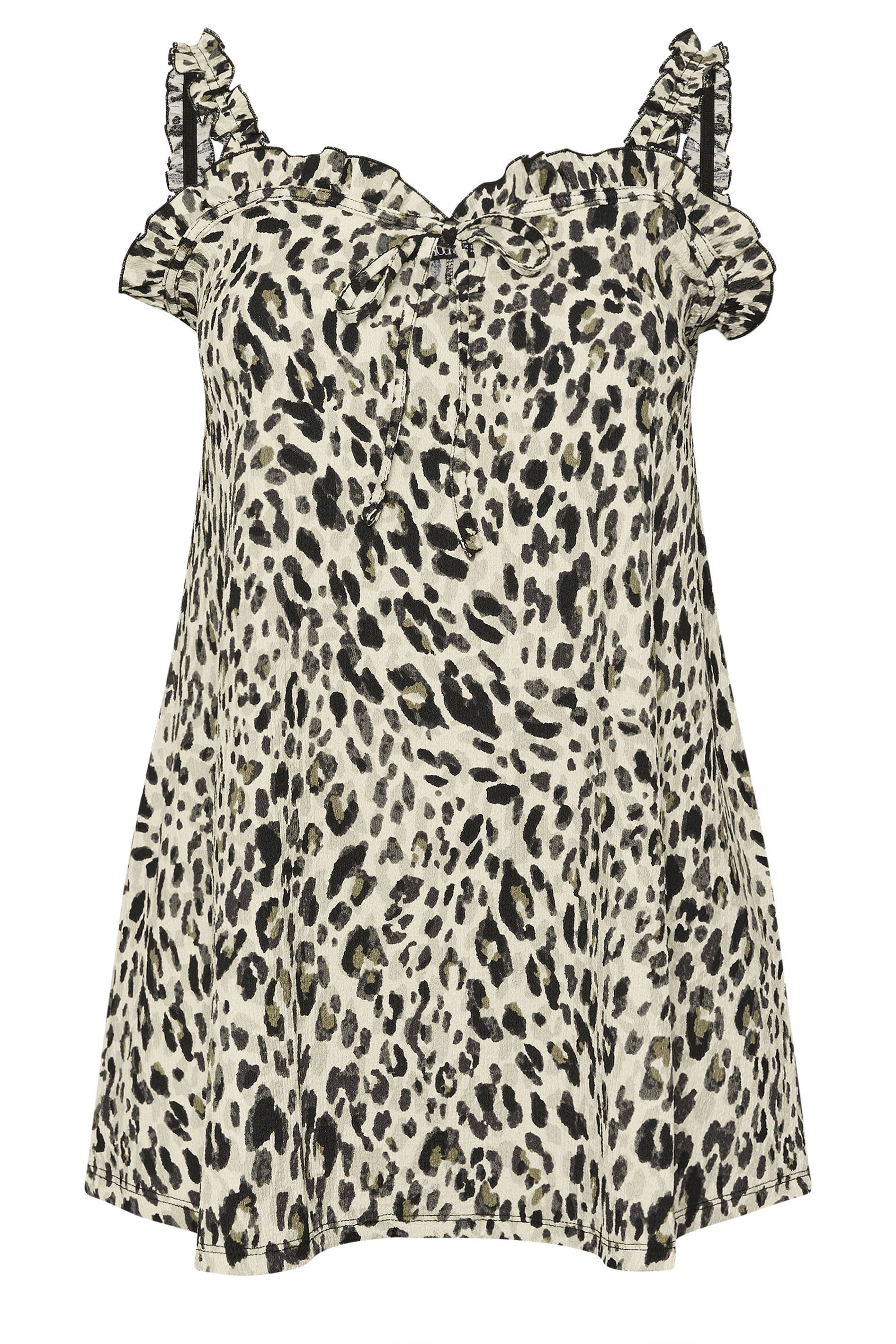 Yours Leopard Print Frill Vest Top