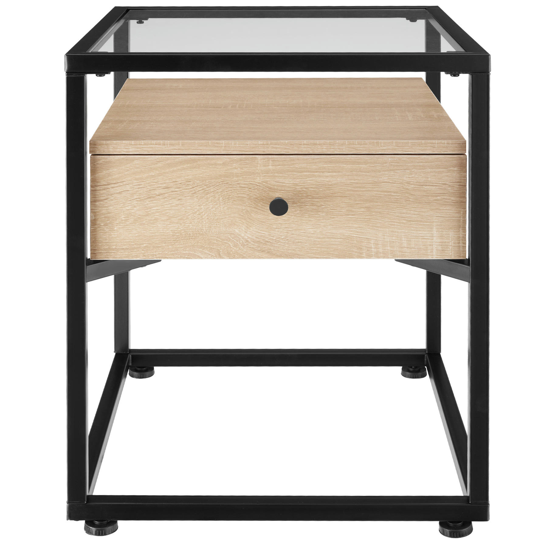 TT - Table de chevet Style industriel Bois clair industriel, Chêne Sonoma