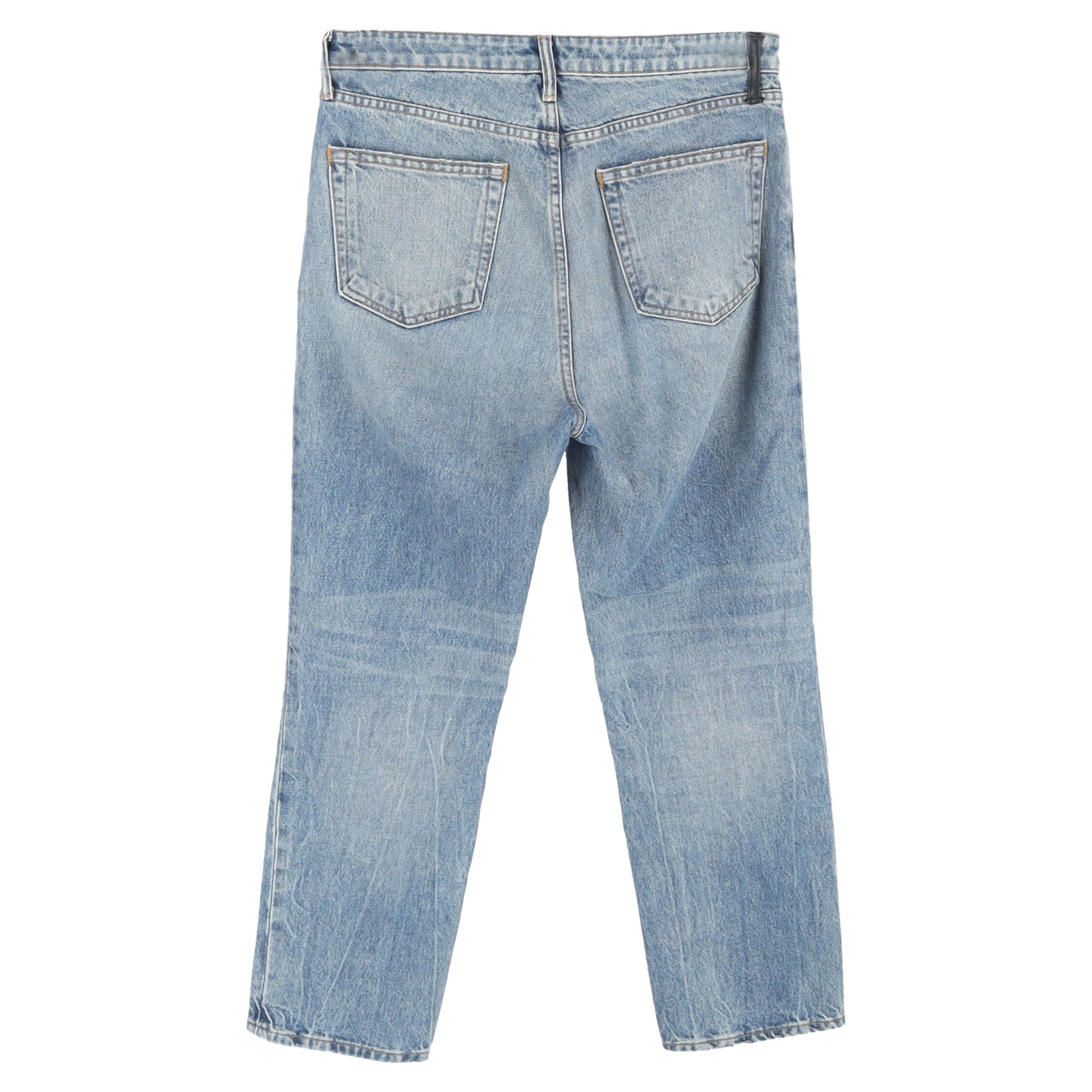 Alexander Wang Preloved Washed Mid-Rise Jeans in Blue Cotton