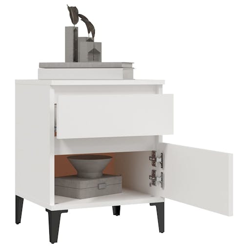 NNEVL Bedside Cabinets 2 pcs White 40x35x50 cm
