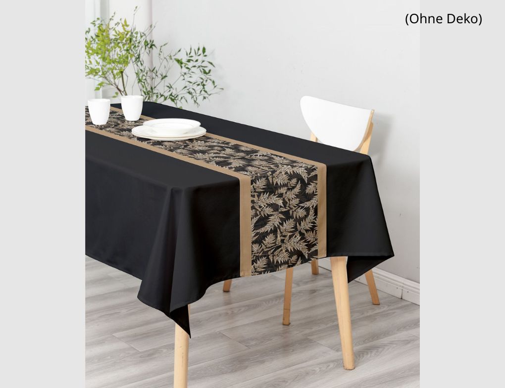 Tischdecke mit Tischläufer Schwarz